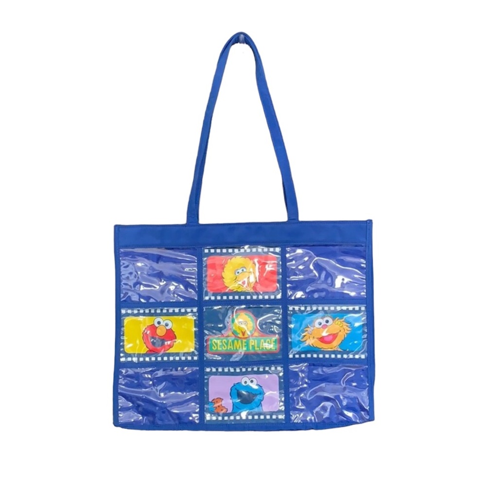 Sesame Place Blue 9 Photo Pocketed Tote Bag